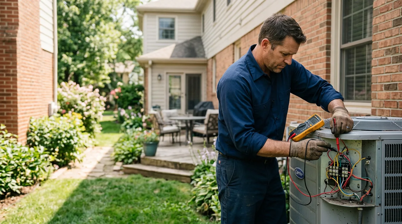 HVAC technician working near Winburne, PA